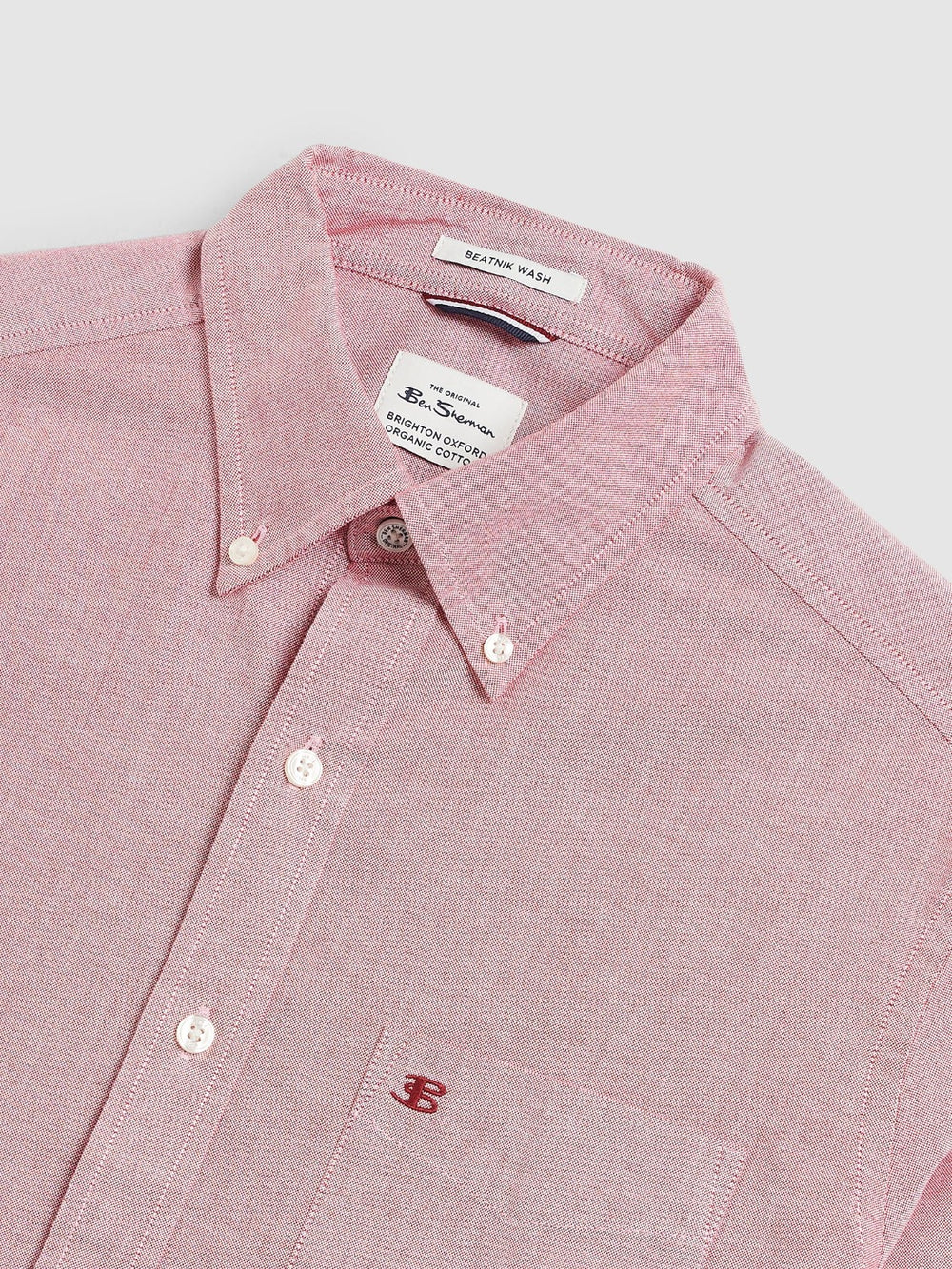 Light Red Ben Sherman Brighton Oxford Organic Shirts | 0657CIQAZ