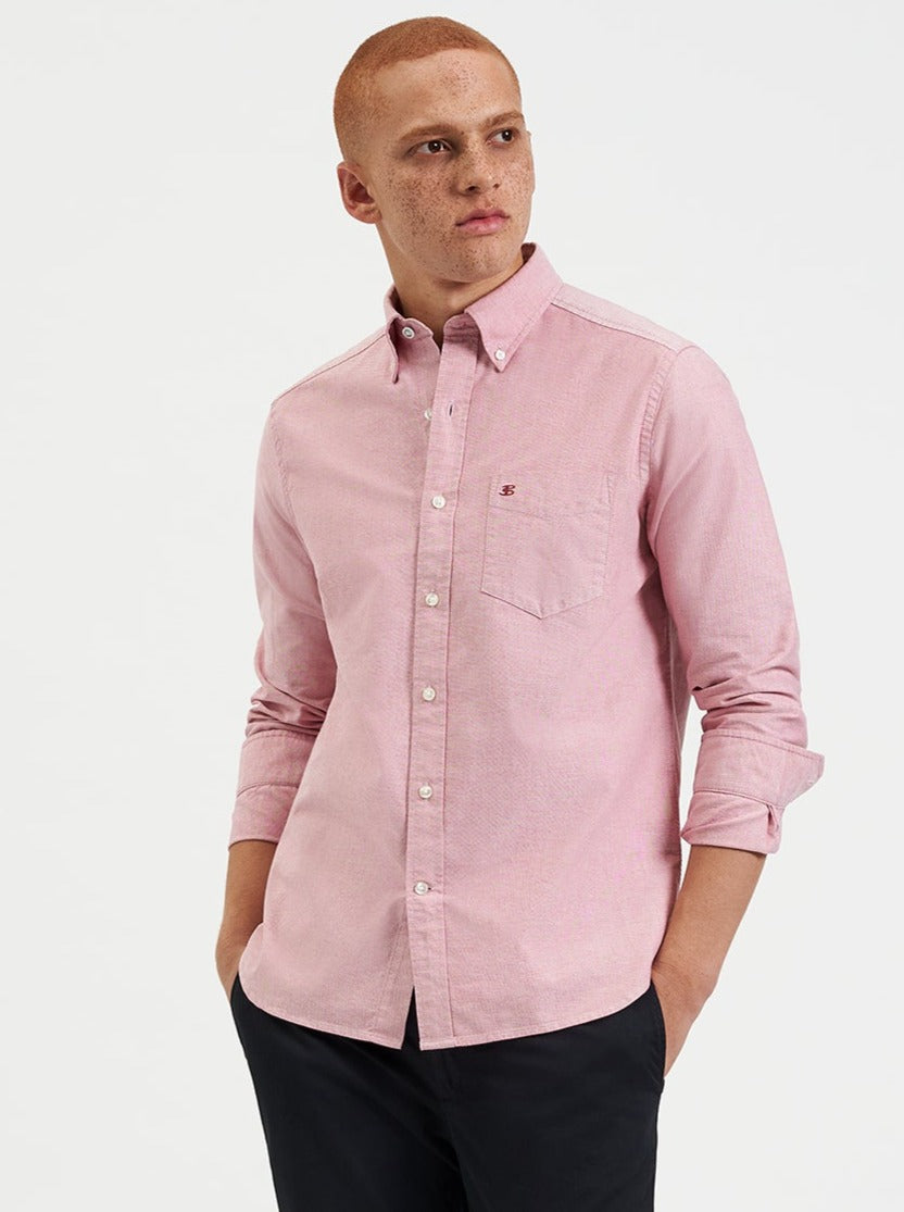 Light Red Ben Sherman Brighton Oxford Organic Shirts | 0657CIQAZ