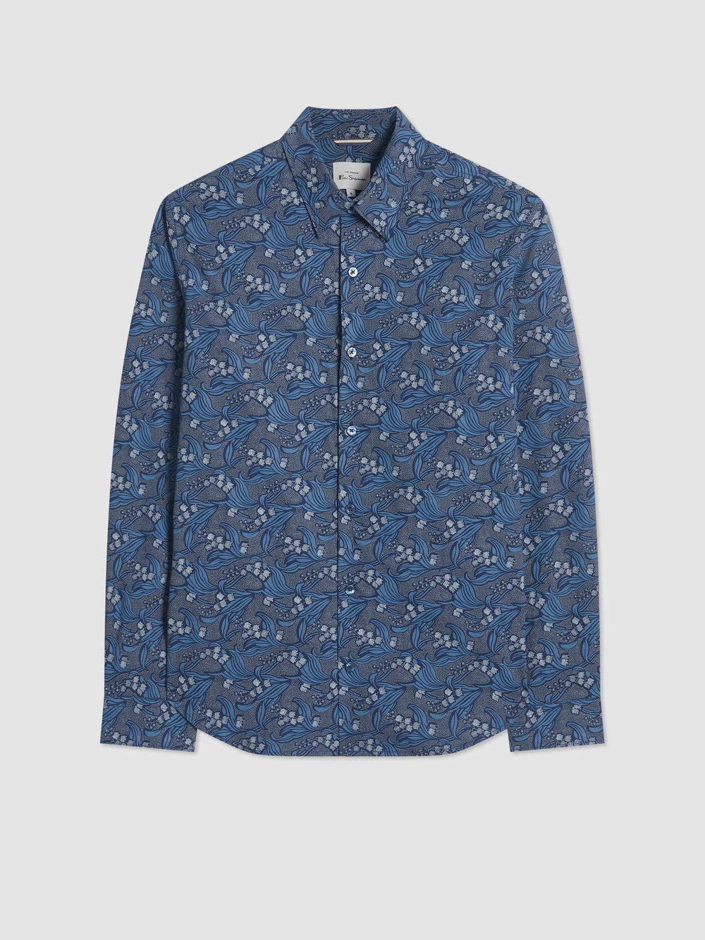 Navy Ben Sherman Art Nouveau Floral Shirts | 7902APLZG