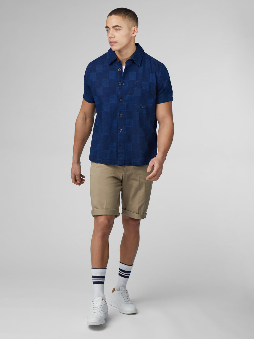 Navy Ben Sherman B by Ben Sherman Indigo Check Shirts | 0268JUMER