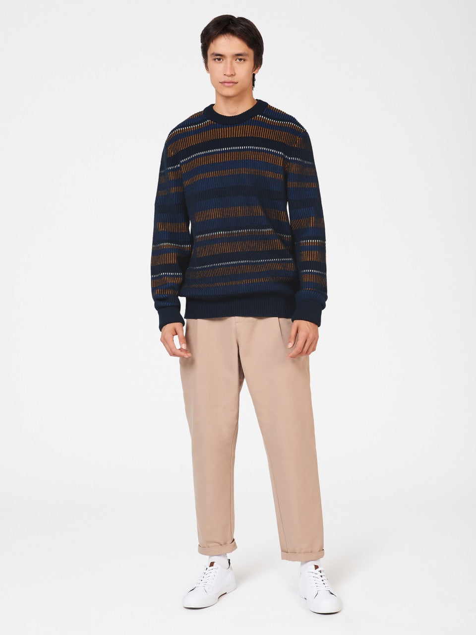 Navy Ben Sherman B by Ben Sherman Stripe Knitwear | 8127DRQHS