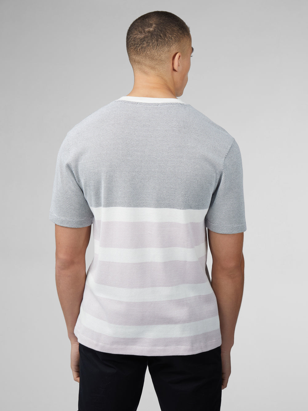 Navy Ben Sherman B by Ben Sherman Textured Block Stripe T-Shirt | 6025KGOIF