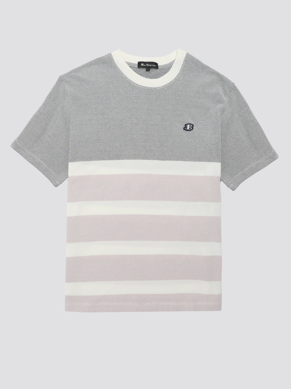 Navy Ben Sherman B by Ben Sherman Textured Block Stripe T-Shirt | 6025KGOIF