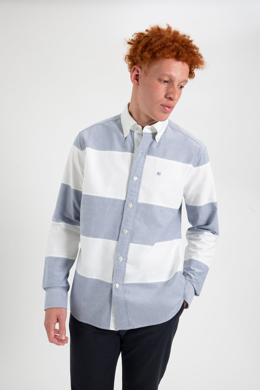 Navy Ben Sherman Brighton Oxford Organic Garment Dye Rugby Shirts | 0918QTHLO