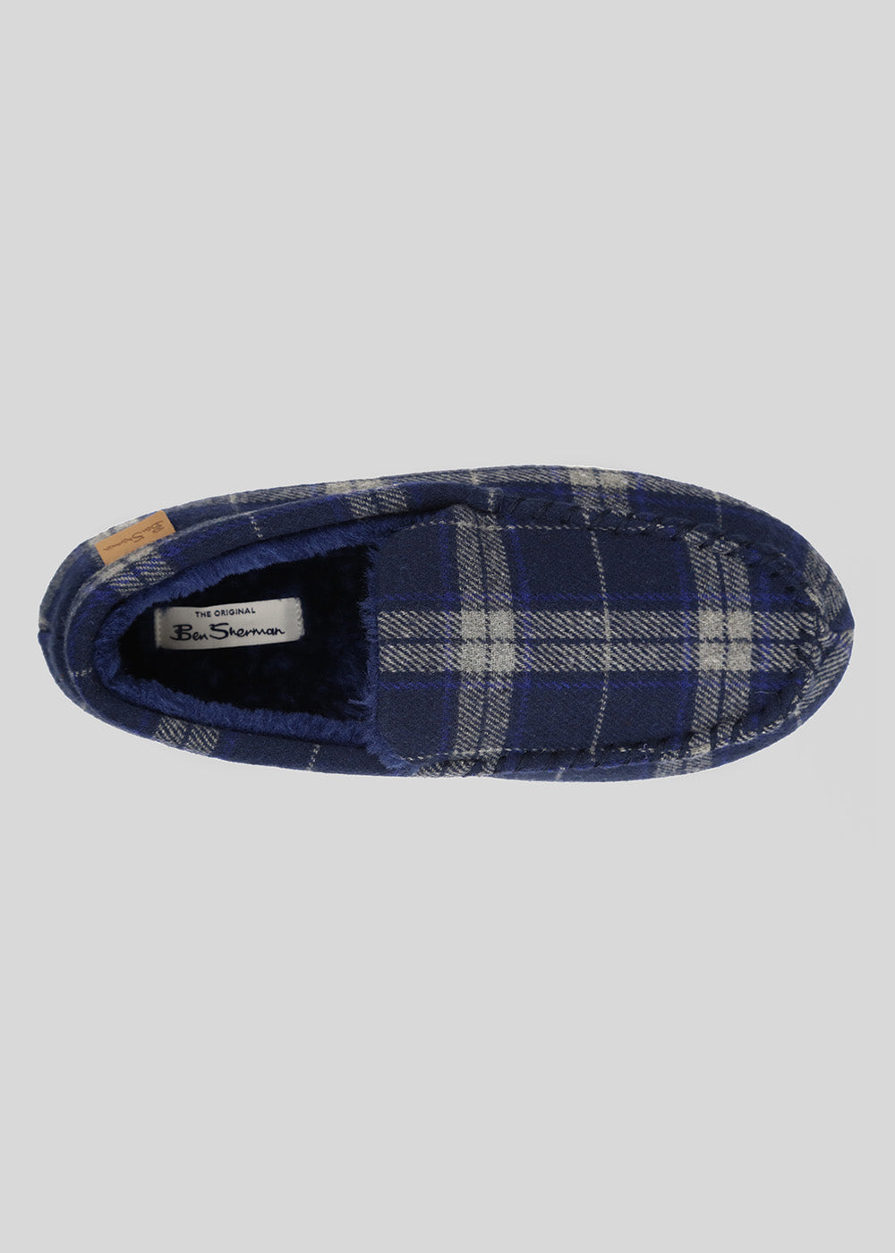 Navy Ben Sherman Gritti Palace Check Moccasin Slipper | 3971POHRF