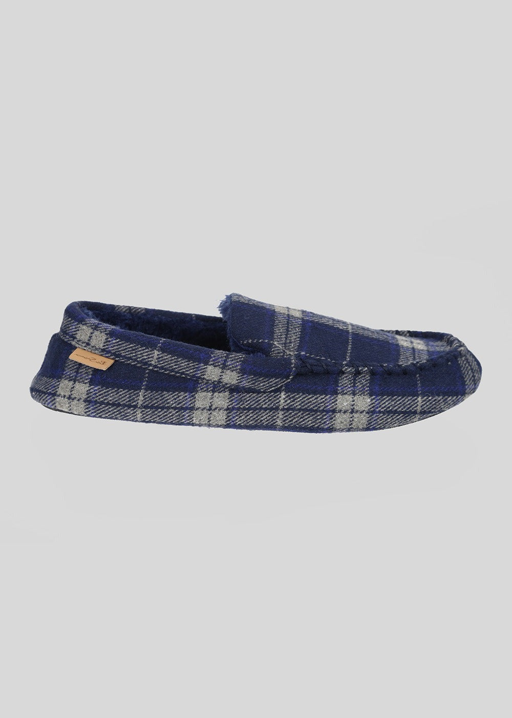 Navy Ben Sherman Gritti Palace Check Moccasin Slipper | 3971POHRF