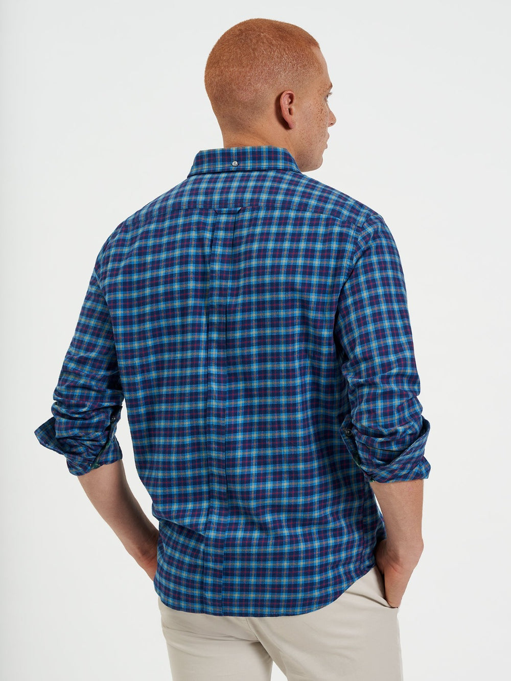 Navy Ben Sherman House Tartan Twill Shirts | 1973QVLOH