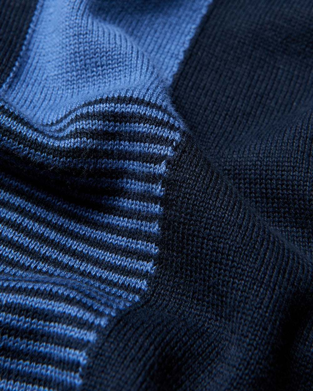 Navy Ben Sherman Intarsia Stripe Polo Neck Sweaters | 8237CUTJN