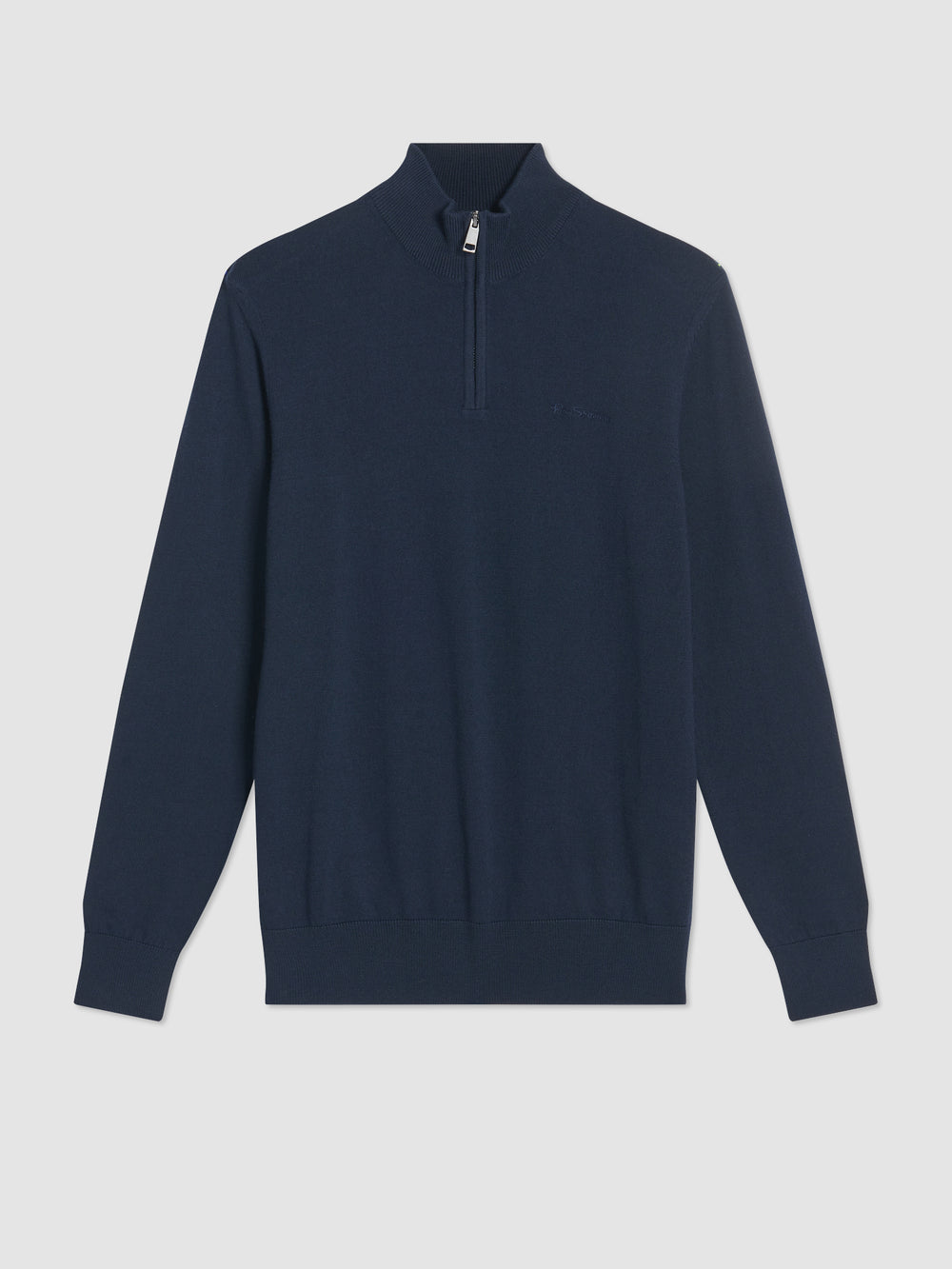 Navy Ben Sherman Merino Half-Zip Knitwear | 9465TPHVS