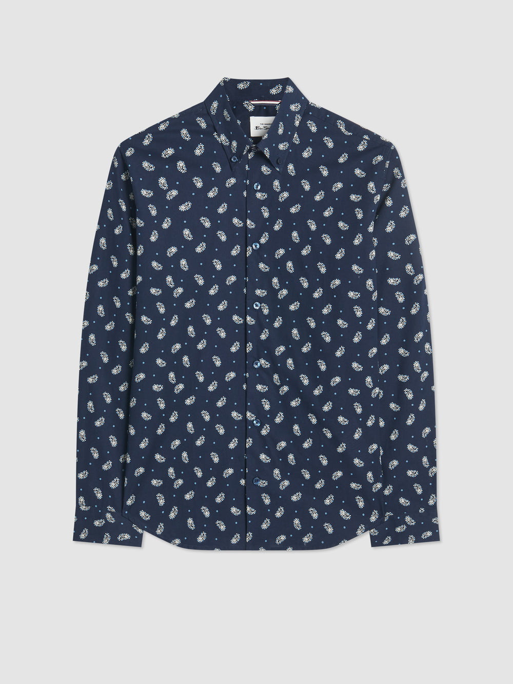 Navy Ben Sherman Micro Paisley Shirts | 9638TGIFO