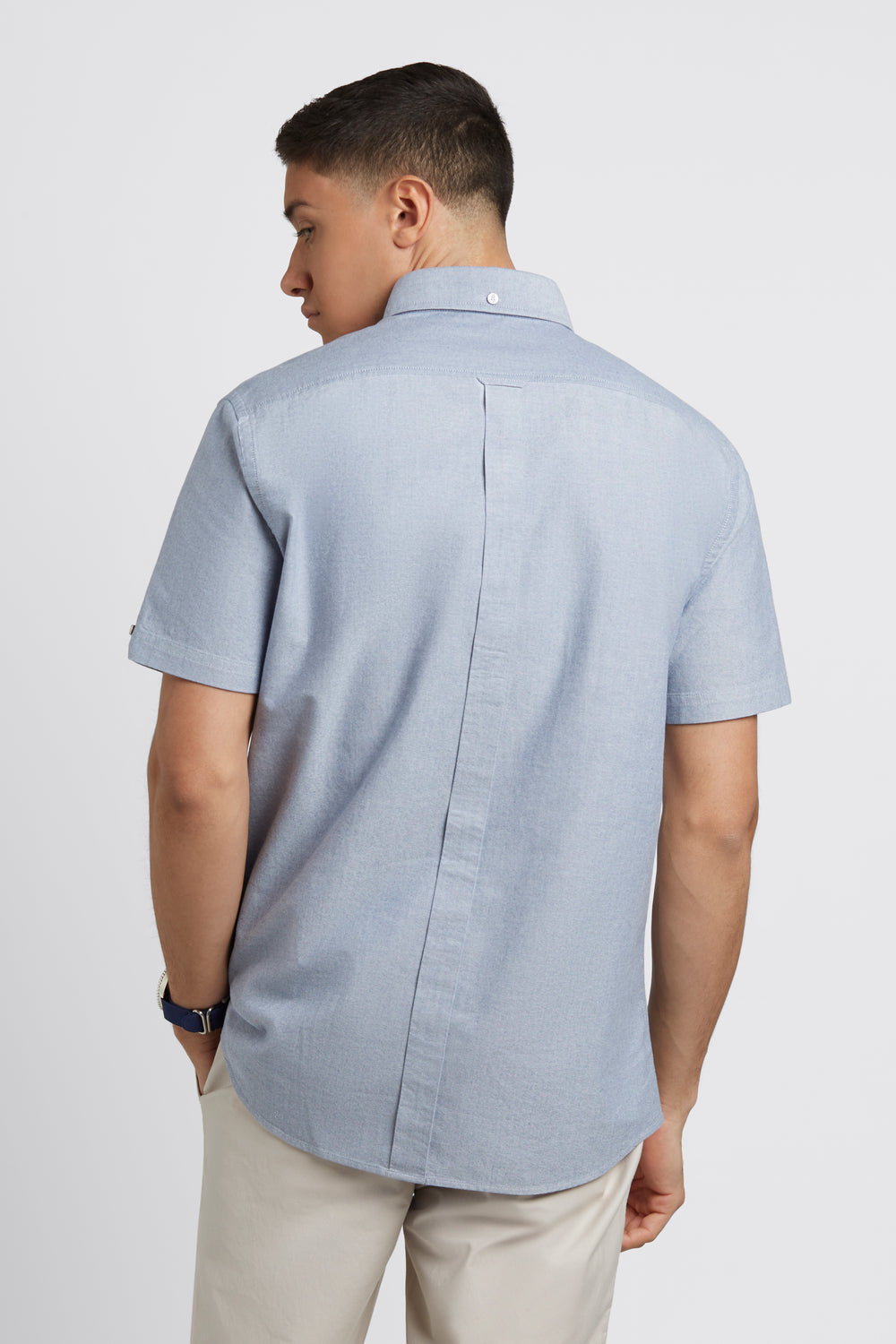 Navy Ben Sherman Short Sleeve Brighton Oxford Organic Shirts | 0135BHSOF