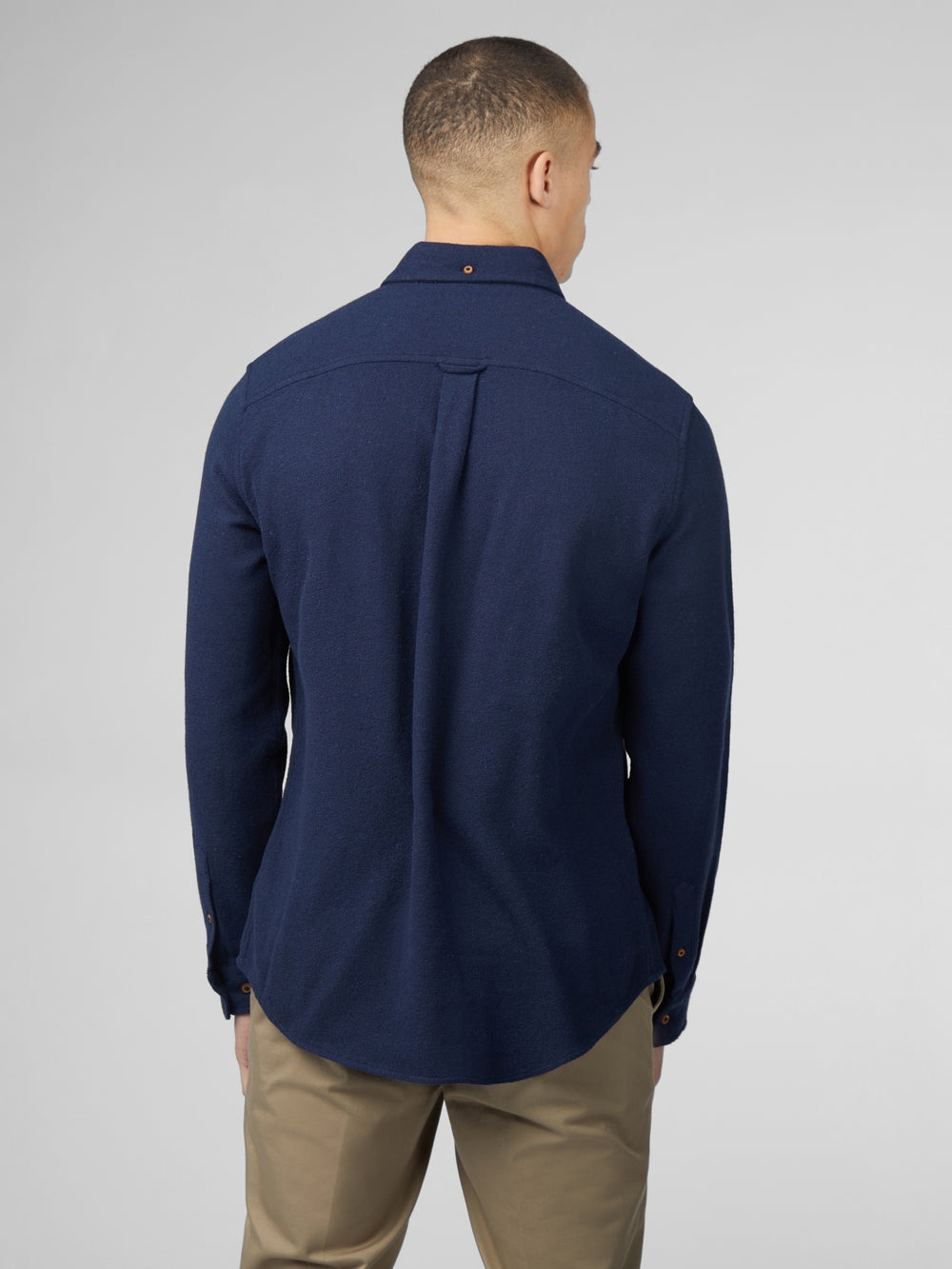 Navy Ben Sherman Signature Boucle Shirts | 9716MEZDK