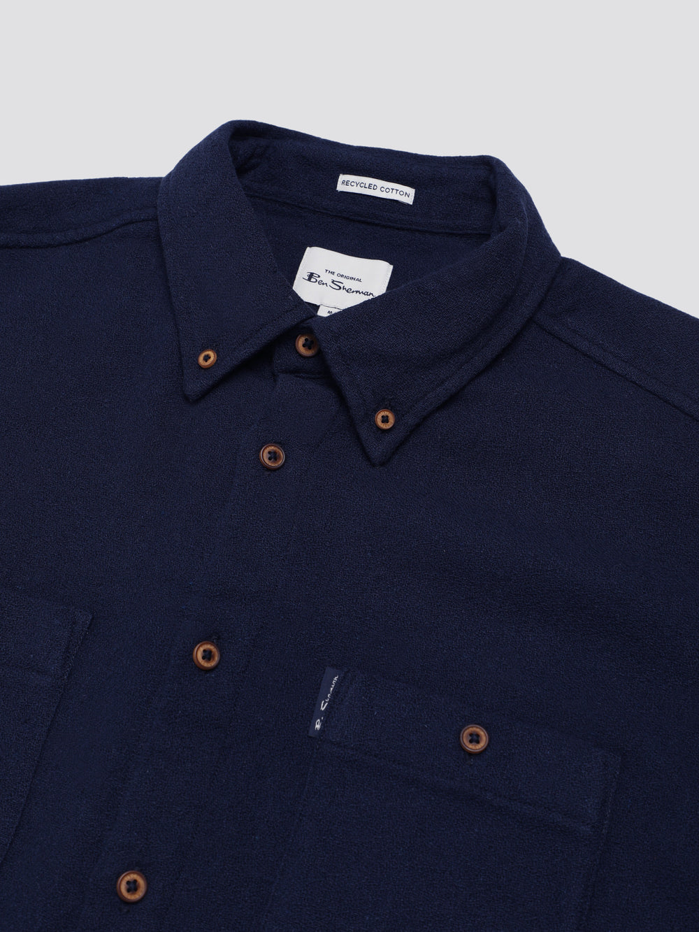 Navy Ben Sherman Signature Boucle Shirts | 9716MEZDK