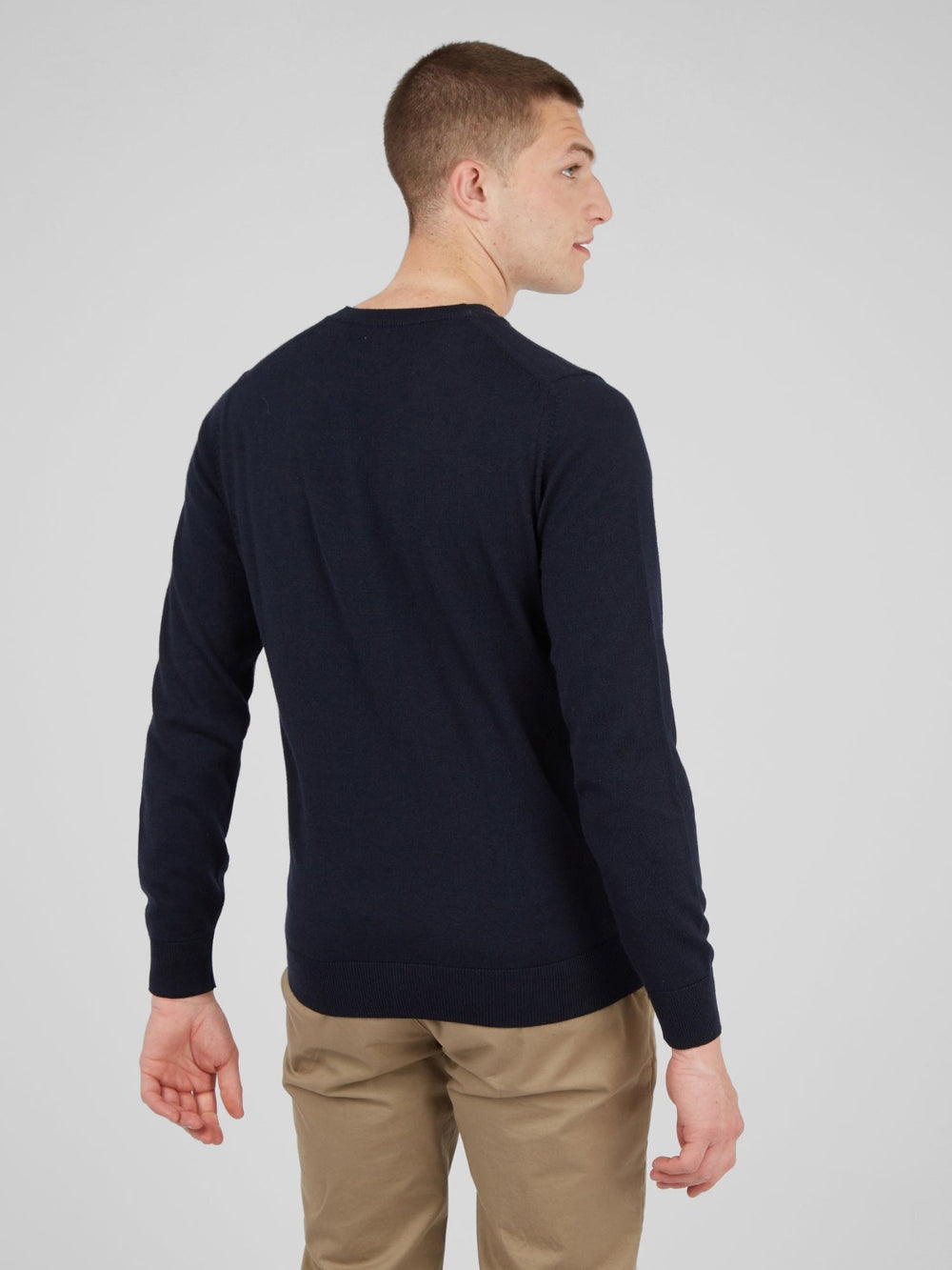 Navy Ben Sherman Signature Crewneck Knitwear | 1349ROBLY