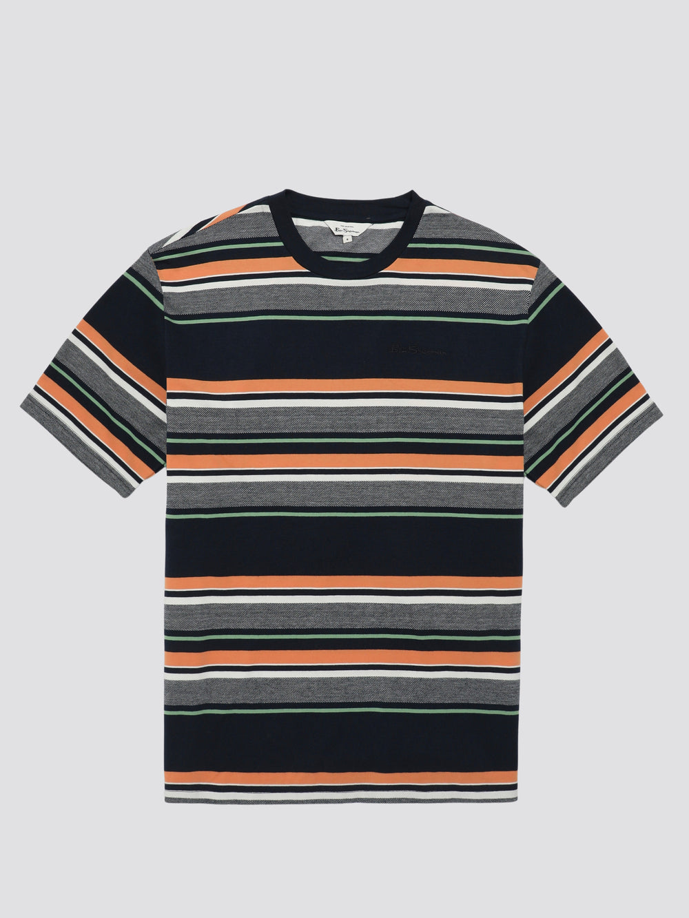 Navy Ben Sherman Signature Engineered Stripe T-Shirt | 8716MANRD