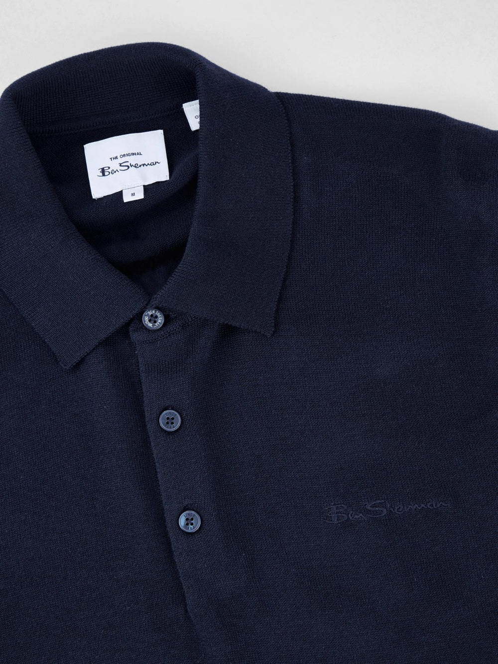 Navy Ben Sherman Signature Long-Sleeve Polo Neck Sweaters | 3159BRMJE