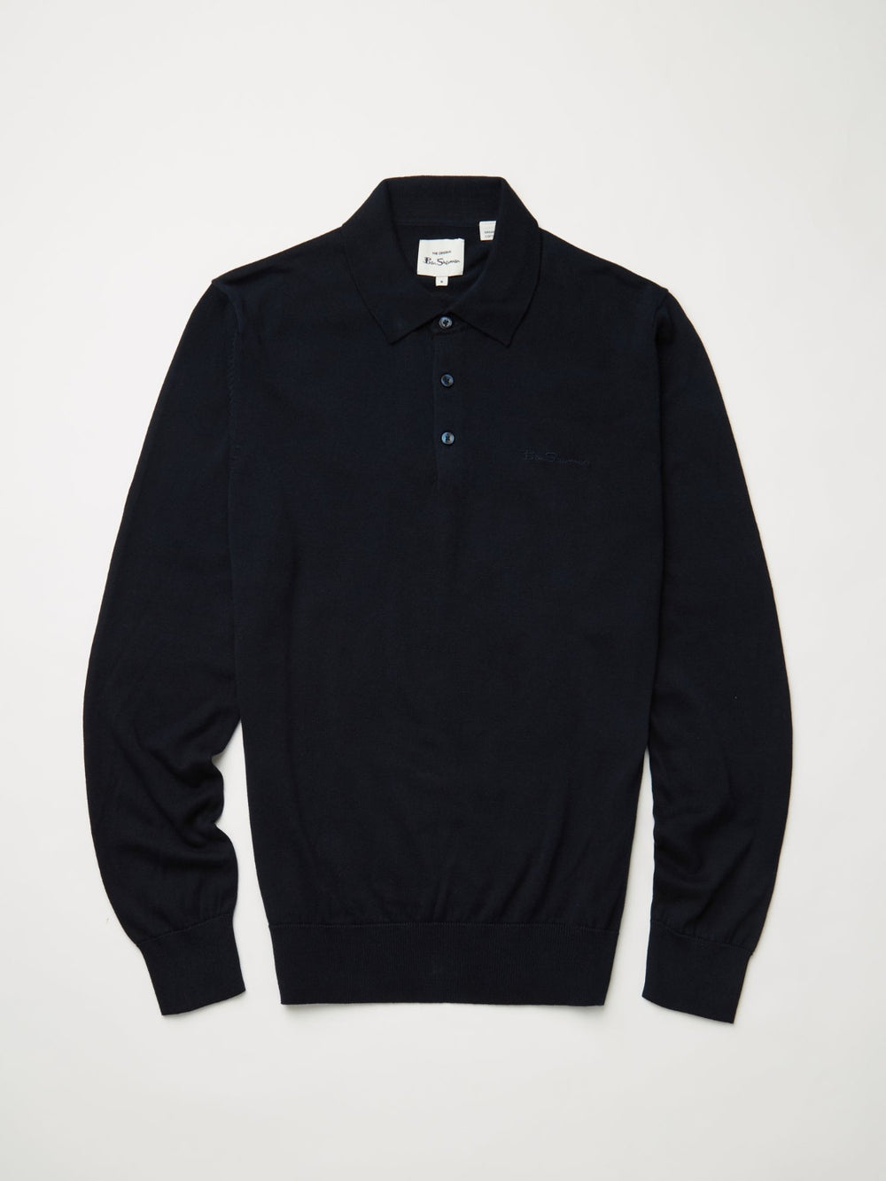 Navy Ben Sherman Signature Long-Sleeve Polo Neck Sweaters | 3159BRMJE