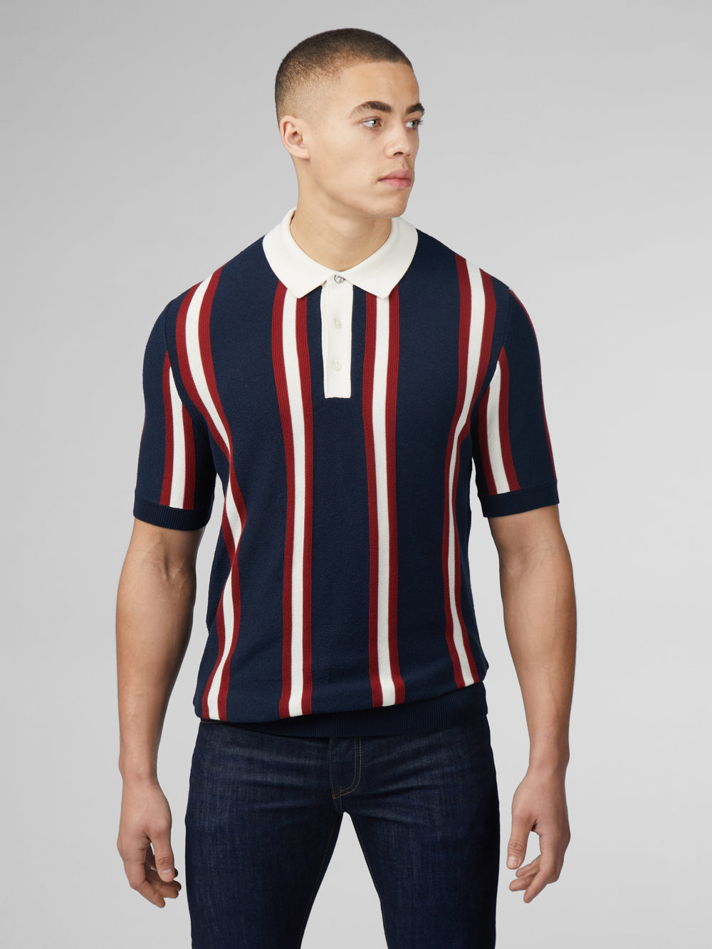 Navy Ben Sherman Signature Mod Rugby Knitwear | 6754LTZJE