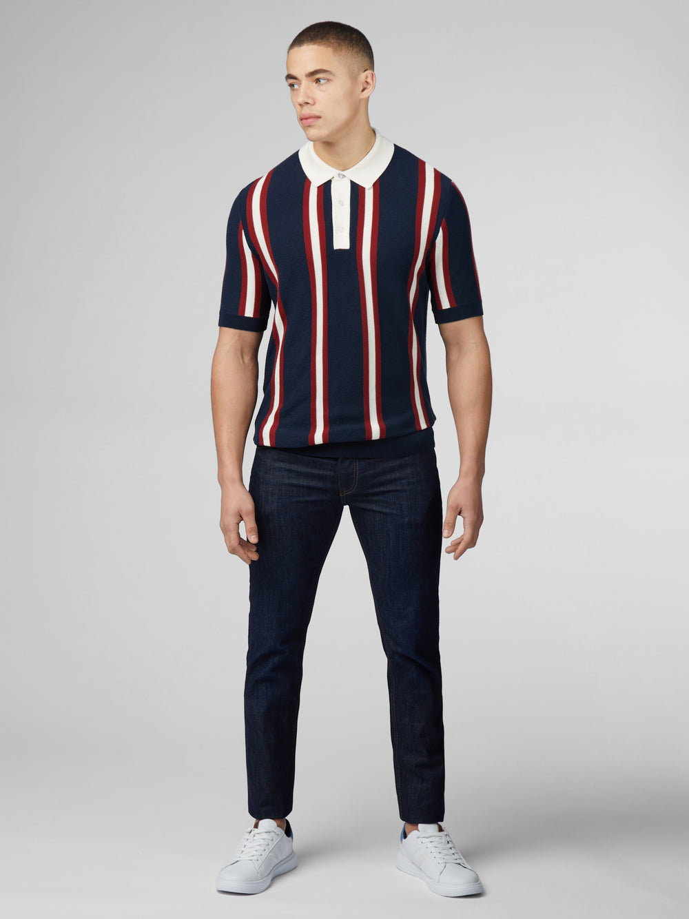 Navy Ben Sherman Signature Mod Rugby Knitwear | 6754LTZJE