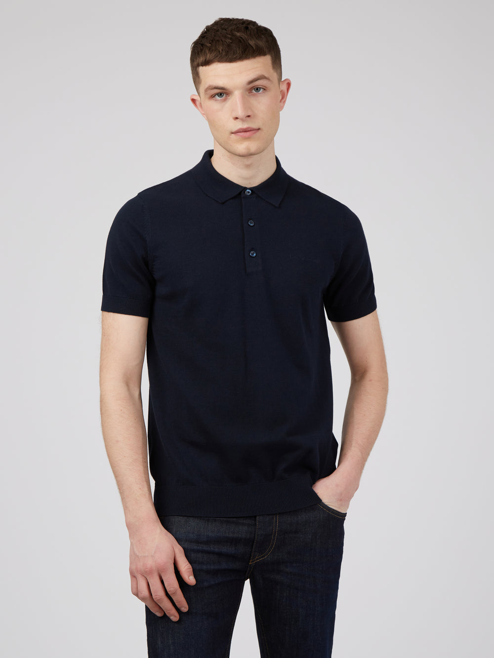 Navy Ben Sherman Signature Polo Neck Sweaters | 9723IUGYT