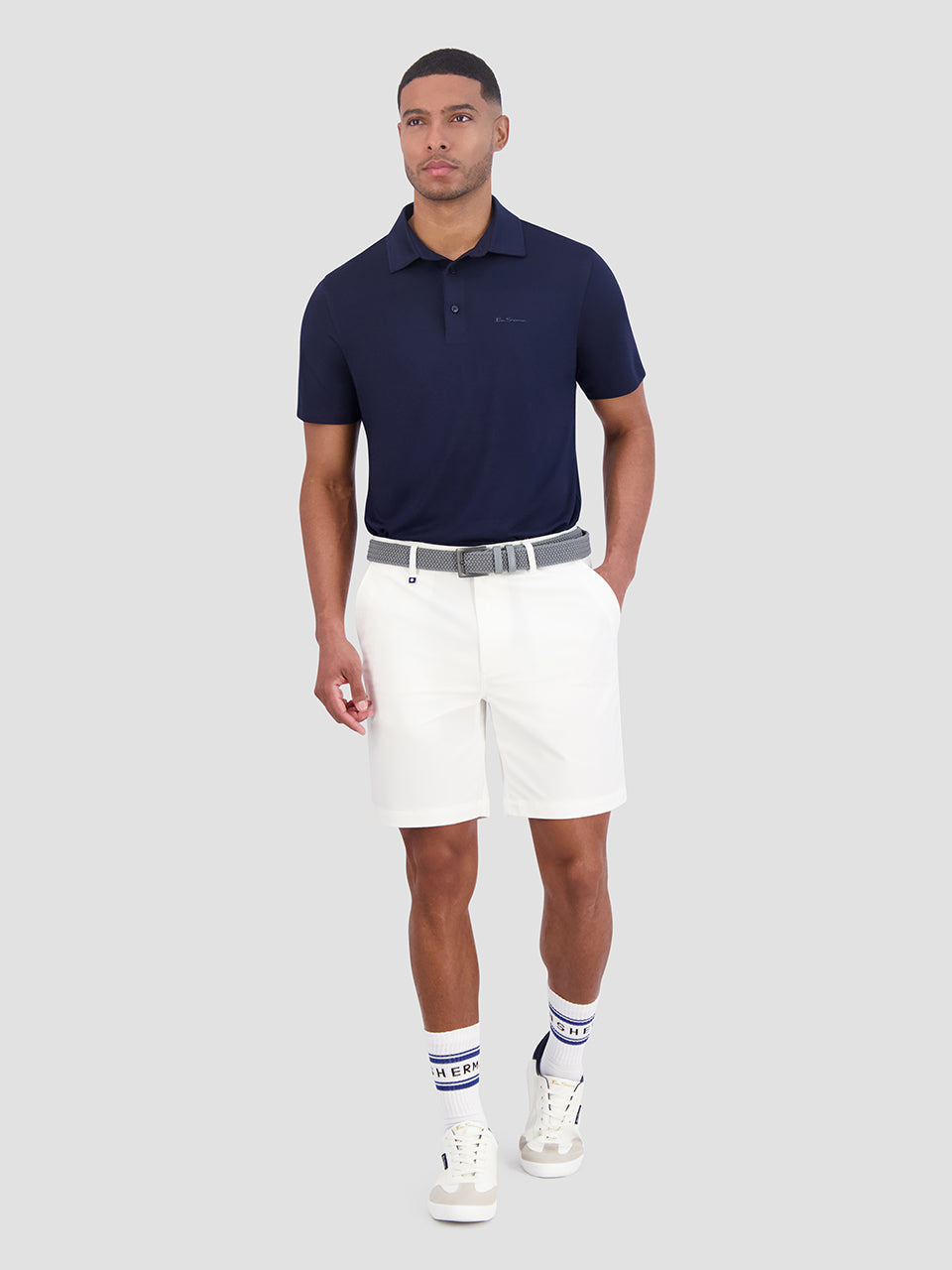 Navy Ben Sherman Solid Air Pique Sports Fit Polo Shirts | 7942CGDAR