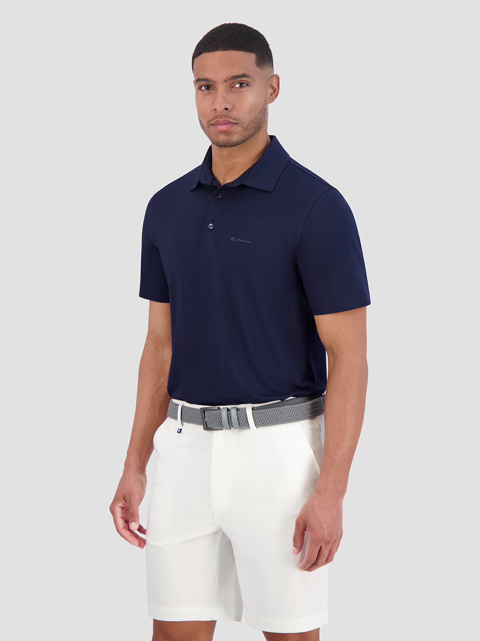 Navy Ben Sherman Solid Air Pique Sports Fit Polo Shirts | 7942CGDAR