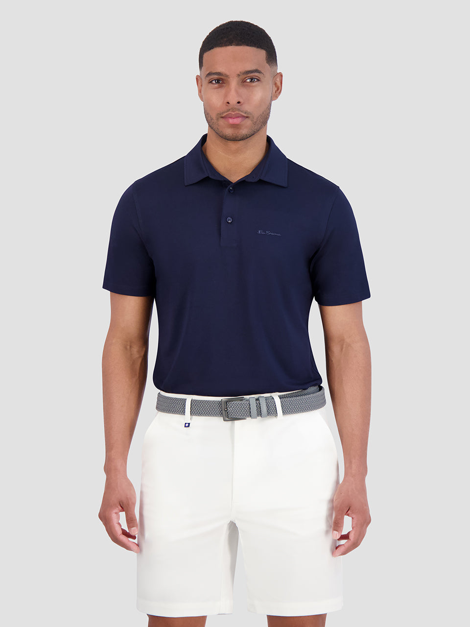 Navy Ben Sherman Solid Air Pique Sports Fit Polo Shirts | 7942CGDAR