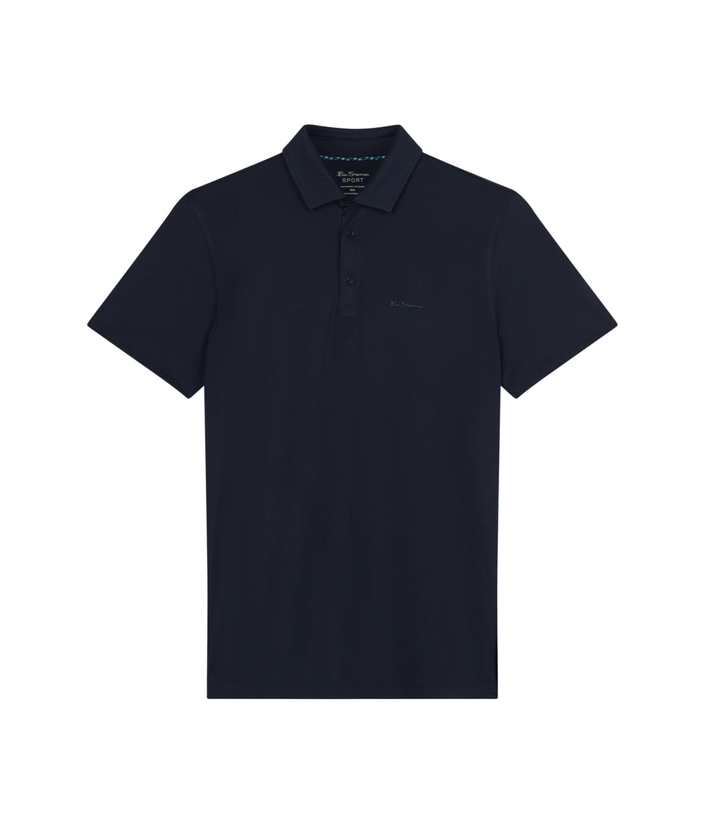 Navy Ben Sherman Solid Air Pique Sports Fit Polo Shirts | 7942CGDAR