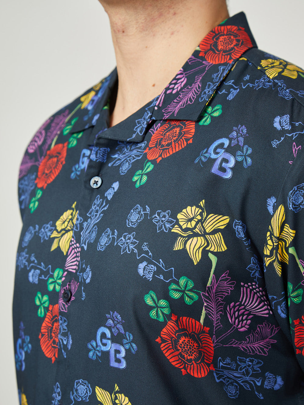 Navy Ben Sherman Team GB Floral Shirts | 4970PBODN