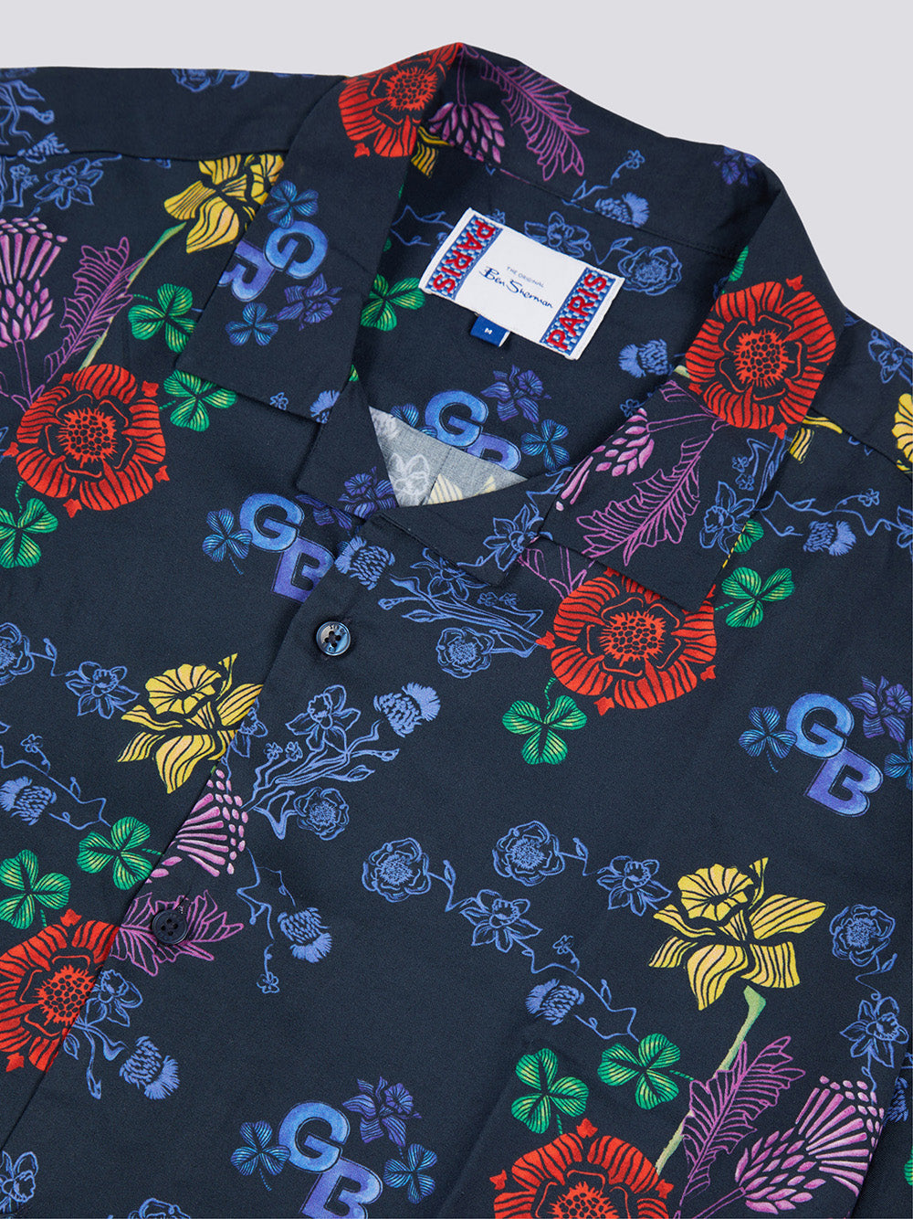 Navy Ben Sherman Team GB Floral Shirts | 4970PBODN