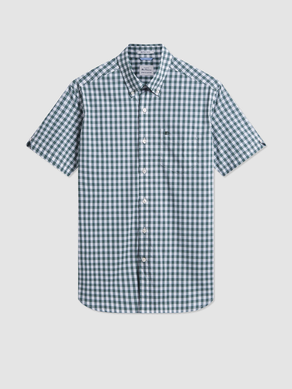 Olive Ben Sherman House Poplin Gingham Shirts | 6048NBGZY