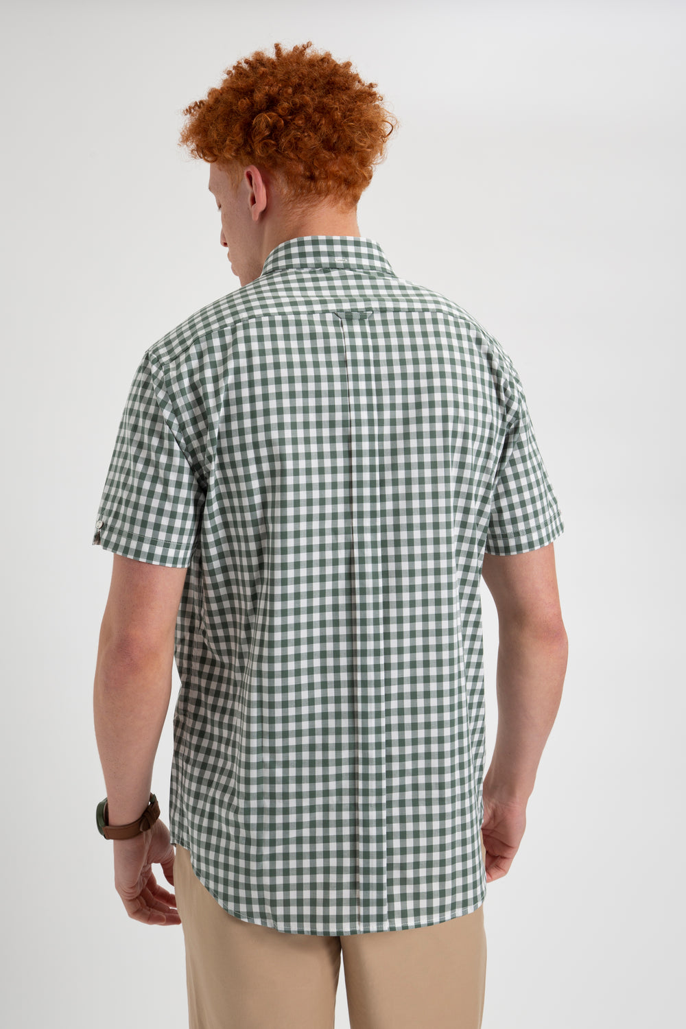 Olive Ben Sherman House Poplin Gingham Shirts | 6048NBGZY