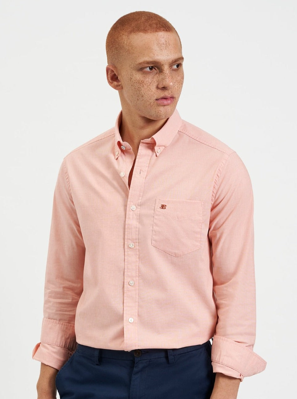 Orange Ben Sherman Beatnik Wash Long-Sleeve Shirts | 1456JGPFE