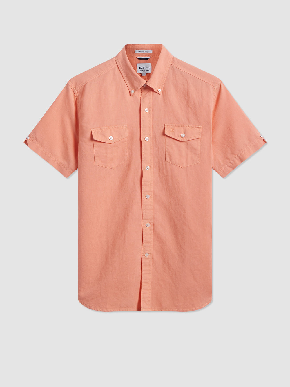 Orange Ben Sherman Garment Dye Linen Shirts | 2641QJWKC