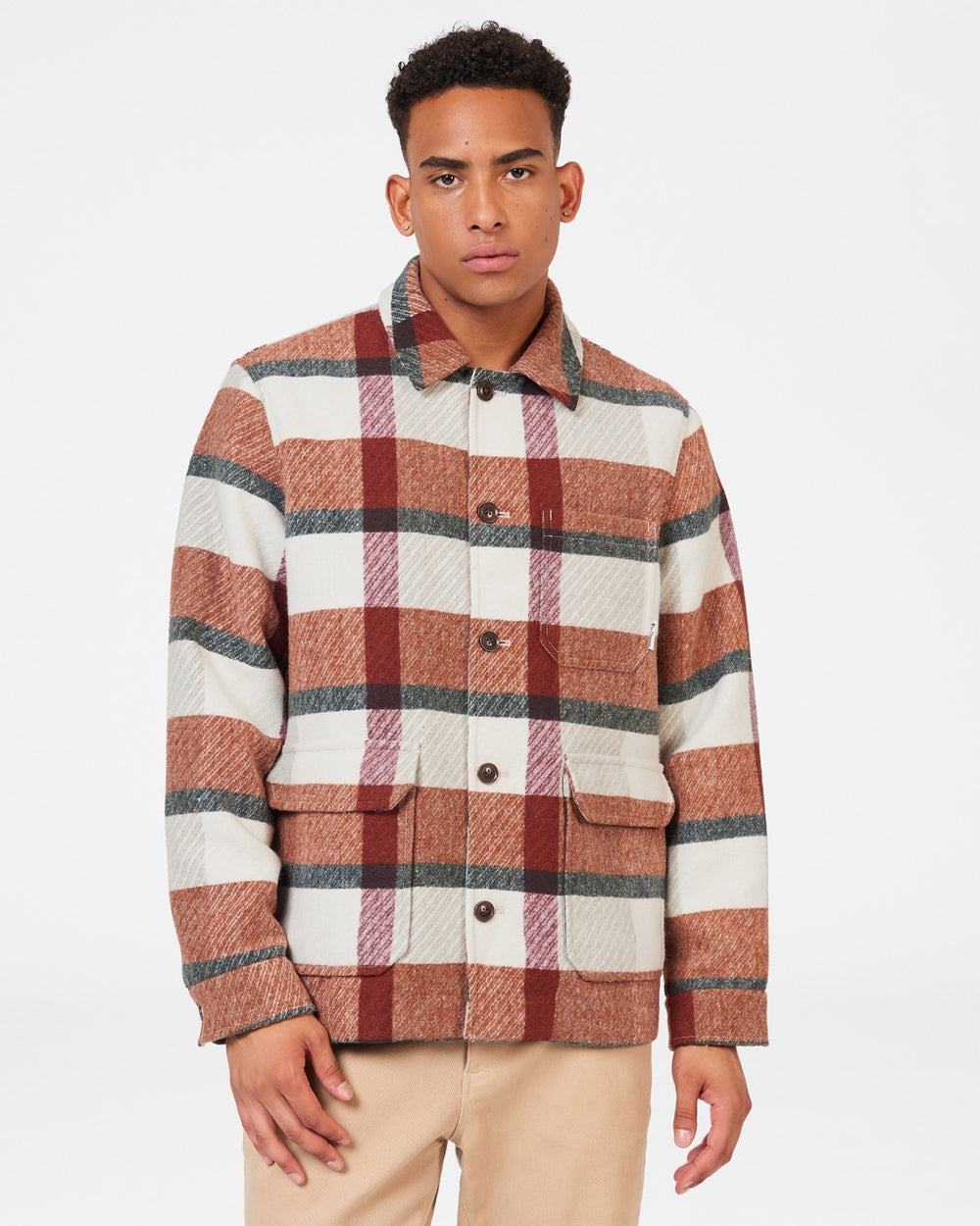 Orange Ben Sherman Plaid Jackets | 7983ZEURW