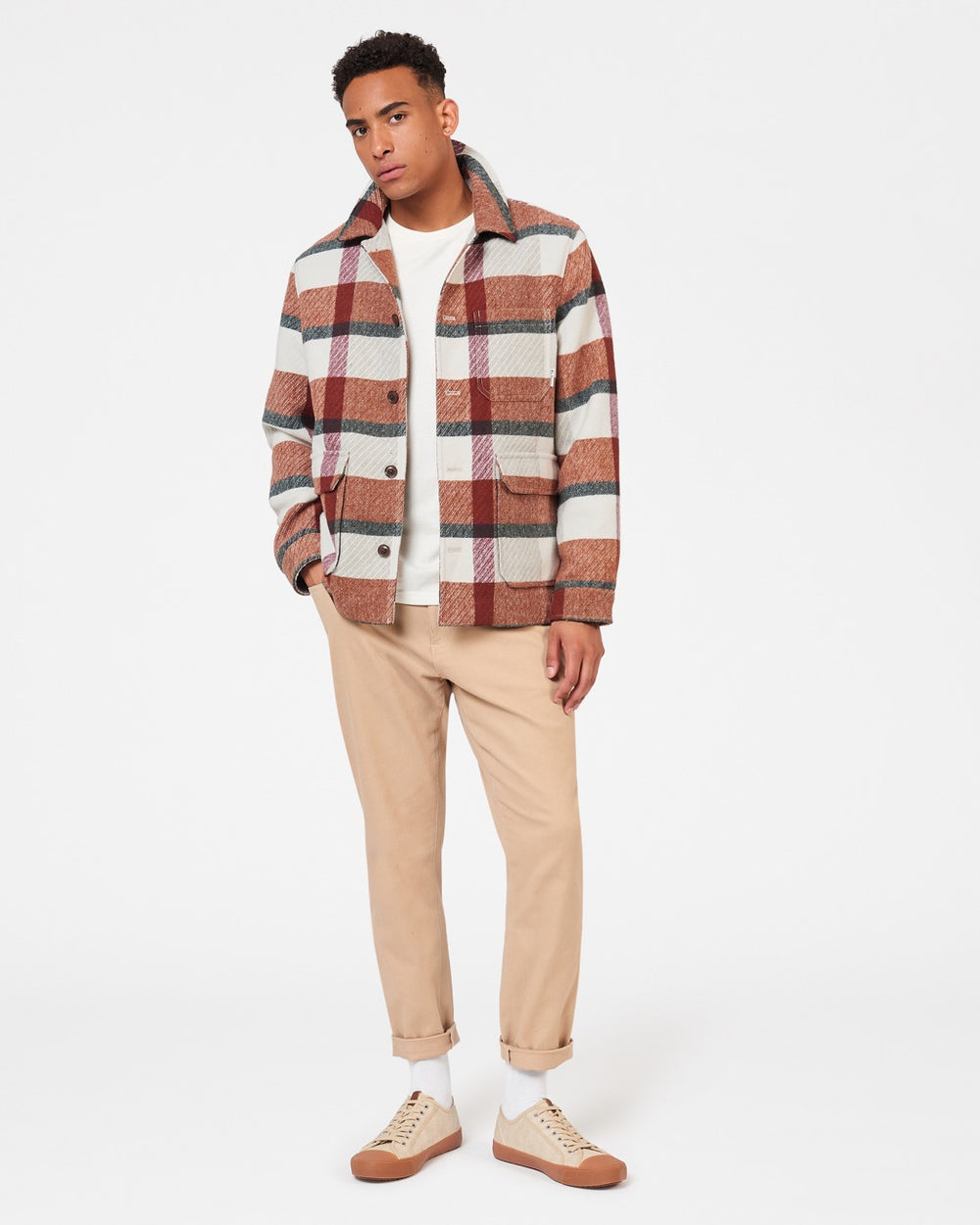 Orange Ben Sherman Plaid Jackets | 7983ZEURW