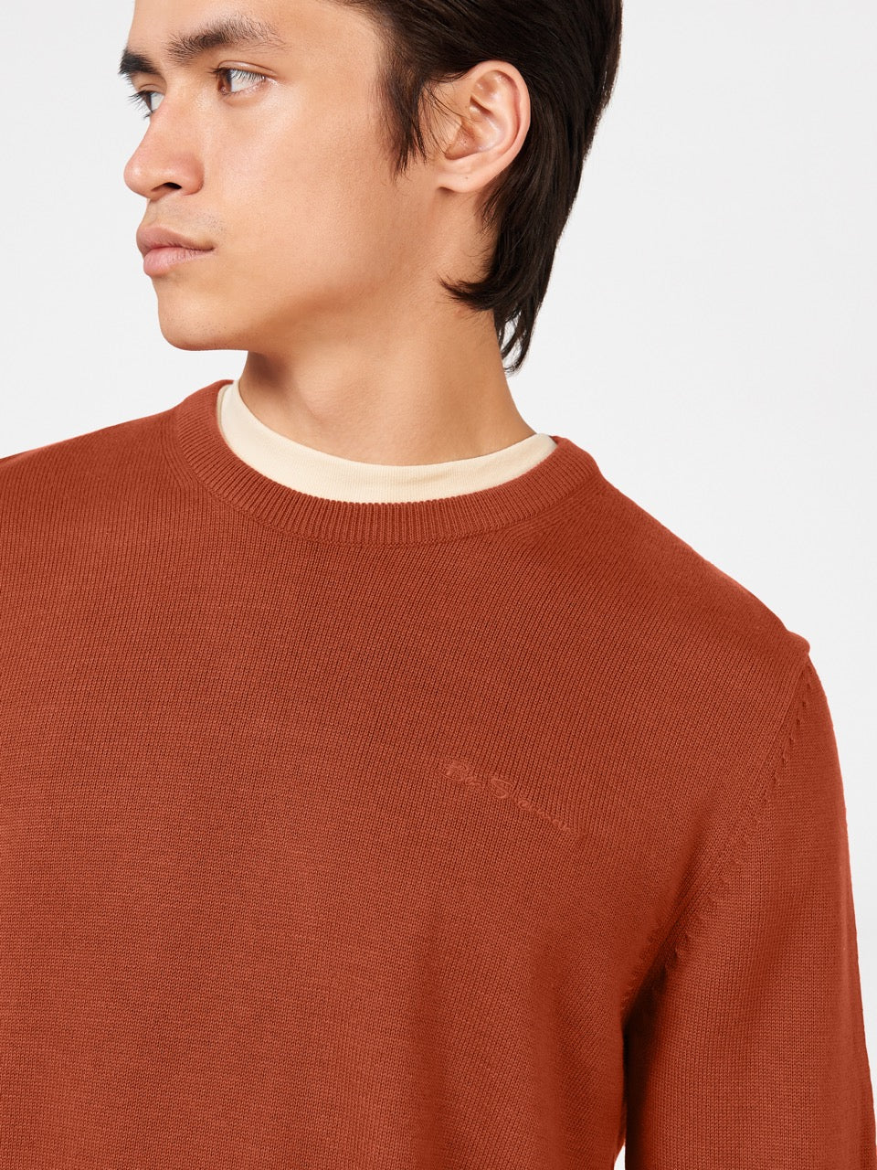 Orange Ben Sherman Signature Crewneck Knitwear | 0279ZLDNA