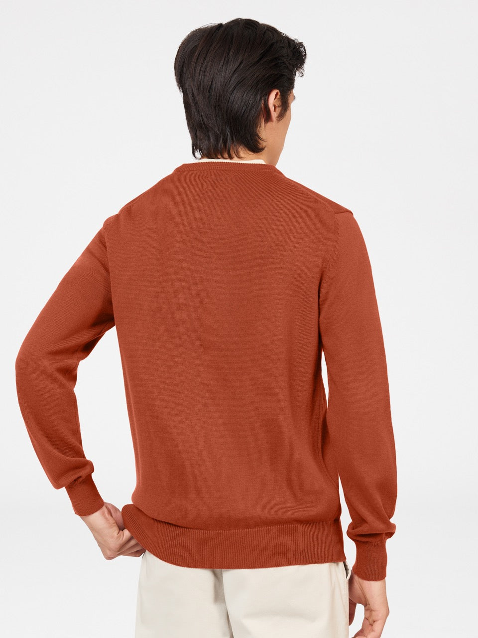 Orange Ben Sherman Signature Crewneck Knitwear | 0279ZLDNA