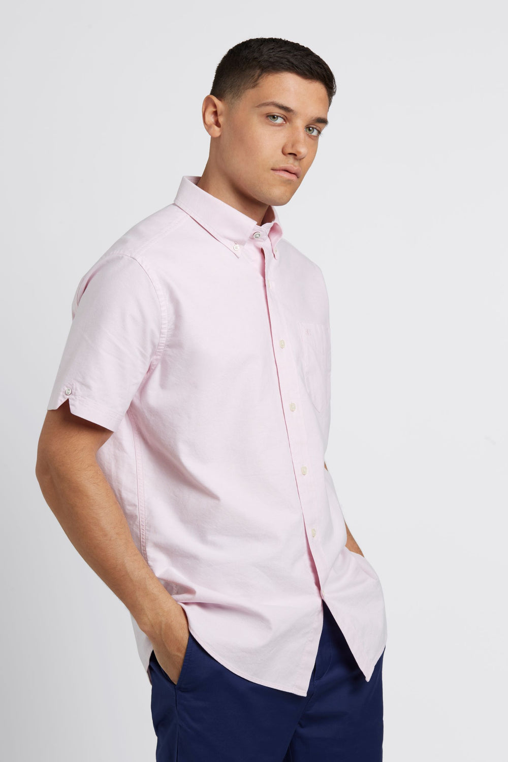 Pink Ben Sherman Short Sleeve Brighton Oxford Organic Shirts | 2673LFGRE