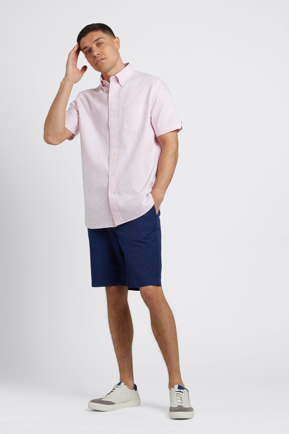 Pink Ben Sherman Short Sleeve Brighton Oxford Organic Shirts | 2673LFGRE