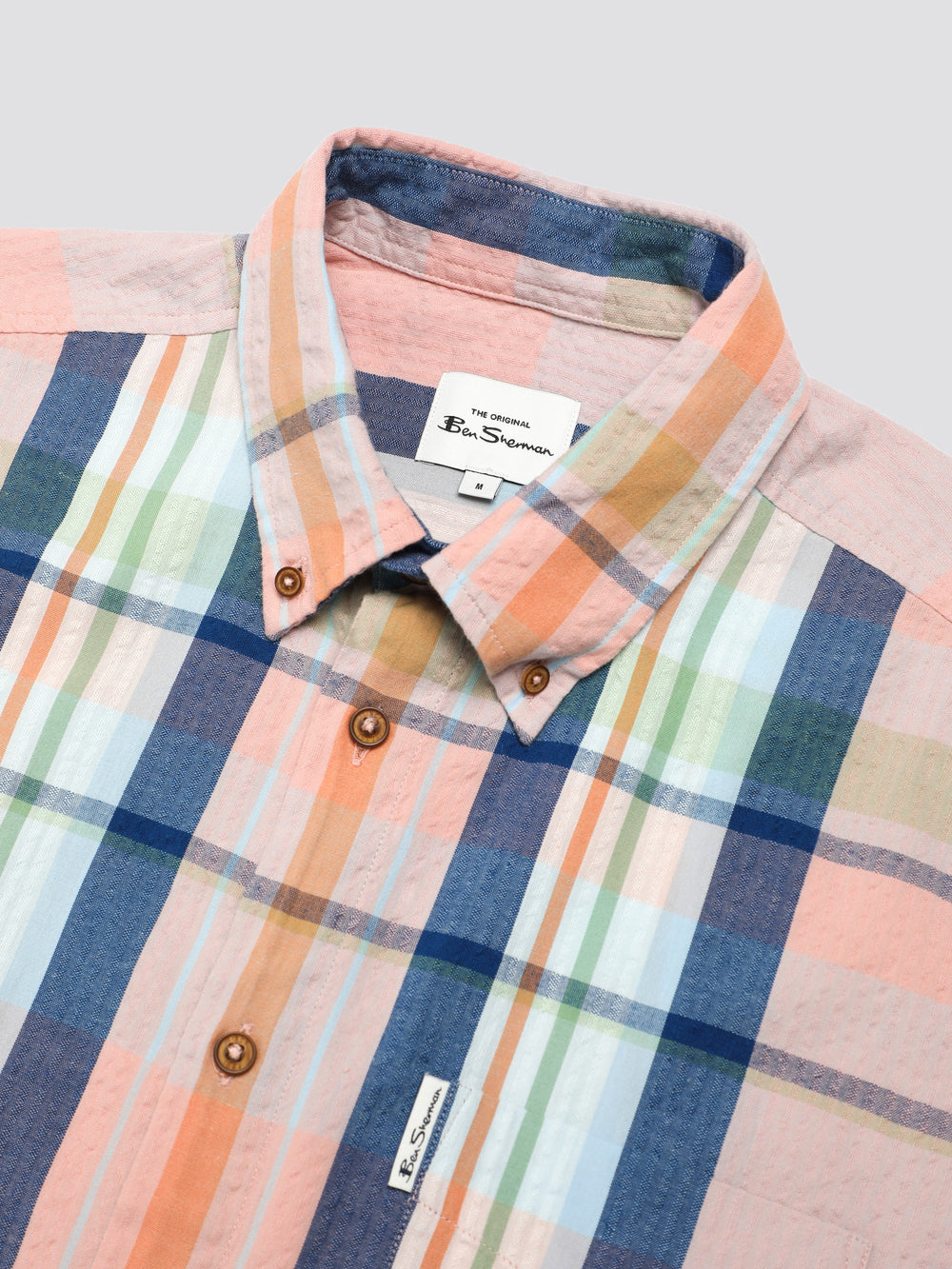 Pink Ben Sherman Signature Seersucker Check Shirts | 8429TKWAB