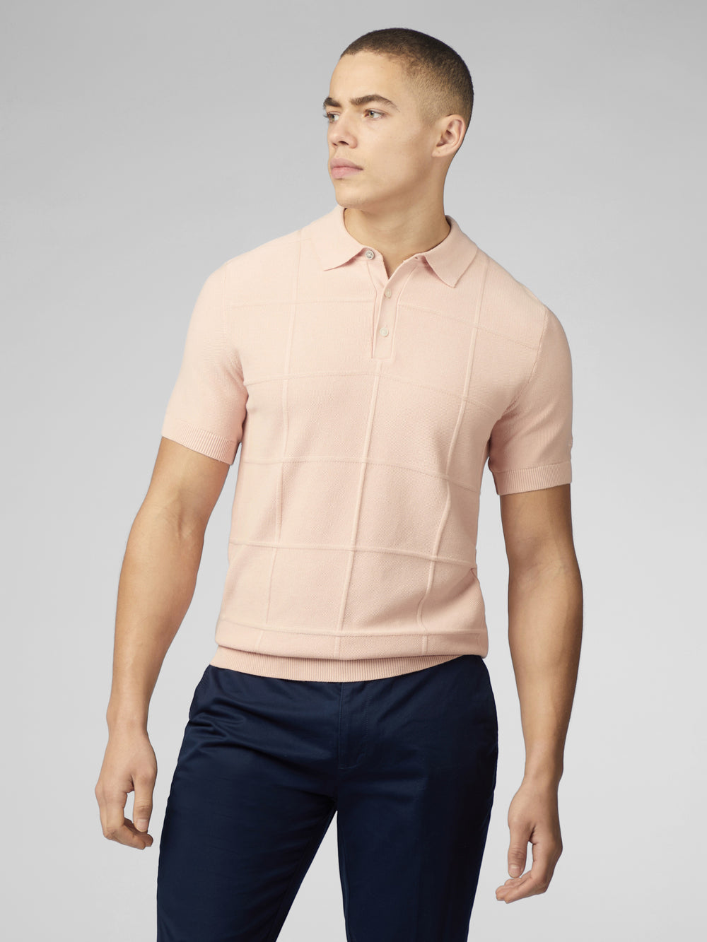 Pink Ben Sherman Signature Textured Polo Knitwear | 1253MDVWU