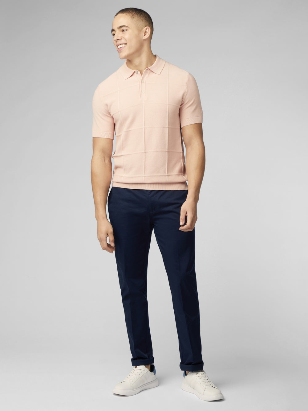 Pink Ben Sherman Signature Textured Polo Knitwear | 1253MDVWU