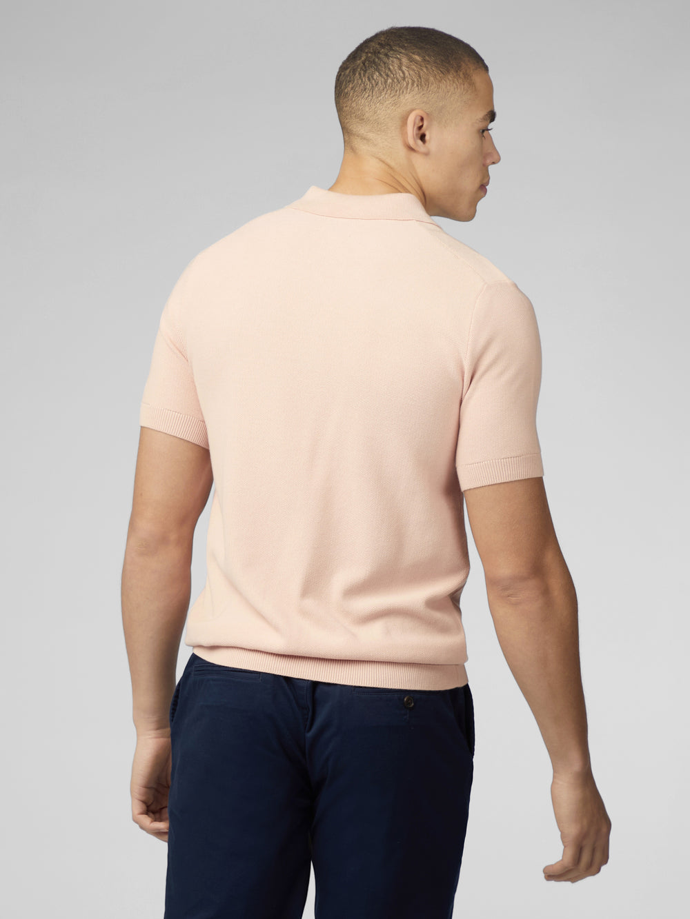 Pink Ben Sherman Signature Textured Polo Knitwear | 1253MDVWU