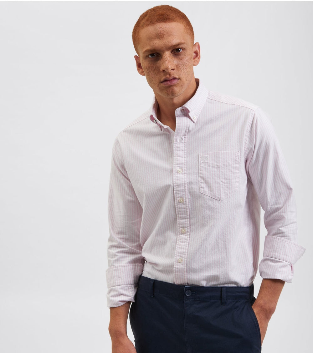 Pink Stripes Ben Sherman Brighton Oxford Shirts | 3821CJVZQ