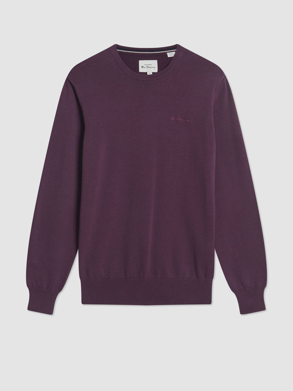 Purple Ben Sherman Signature Crewneck Knitwear | 7563MSITL