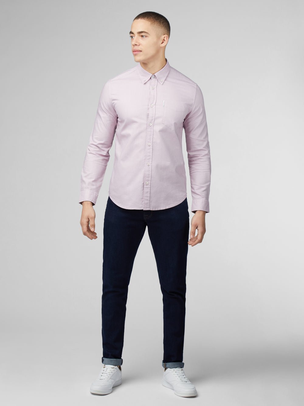 Purple Ben Sherman Signature Oxford Long Sleeve Shirts | 2685PWJMT