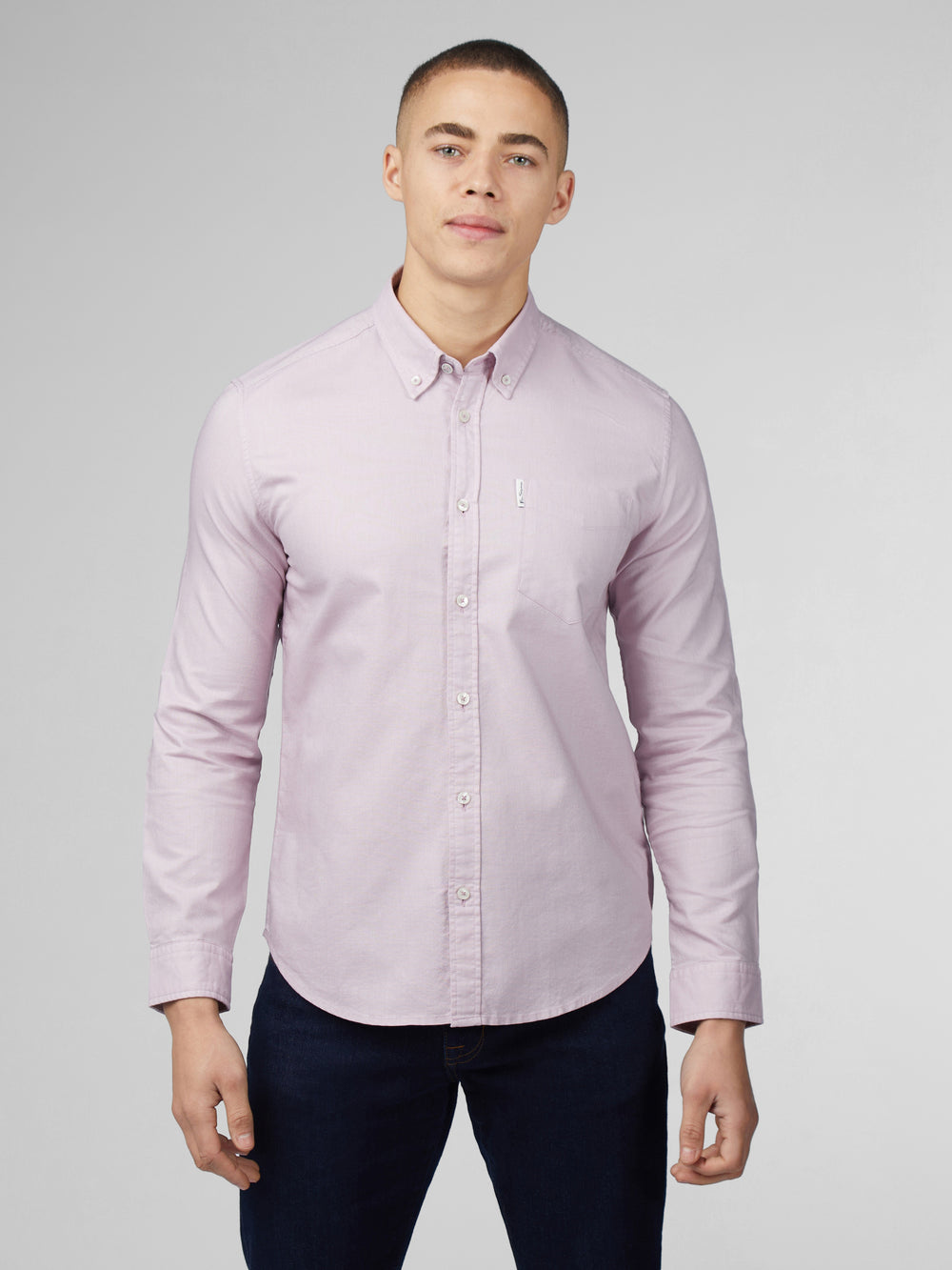 Purple Ben Sherman Signature Oxford Long Sleeve Shirts | 2685PWJMT