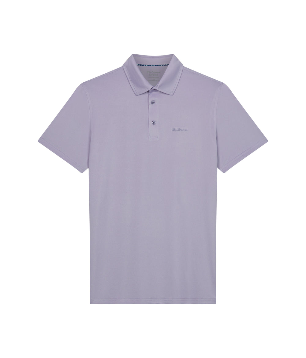 Purple Ben Sherman Solid Air Pique Sports Fit Polo Shirts | 6582DUEOK