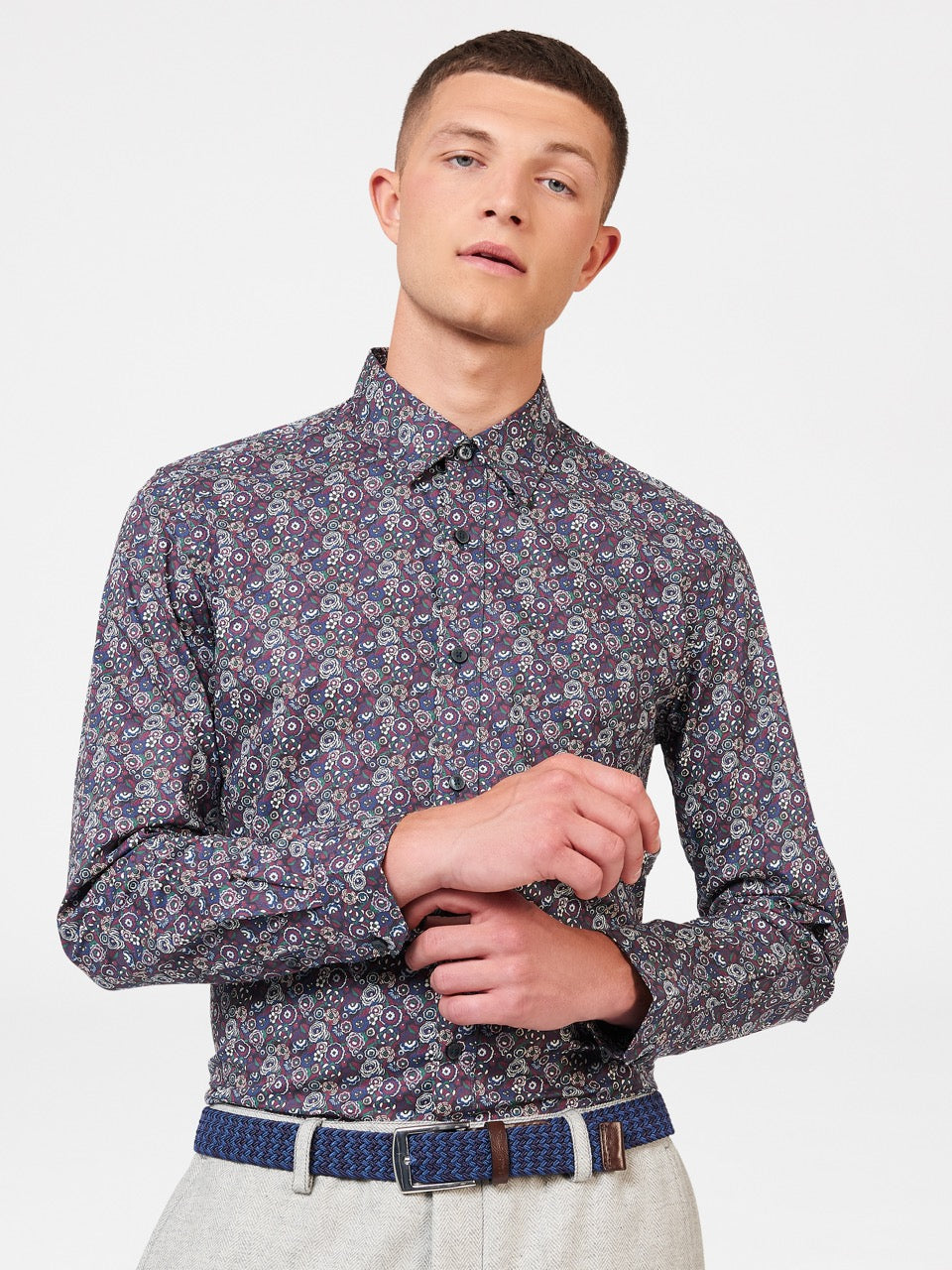 Purple Ben Sherman Winter Floral Shirts | 5987IYVOU